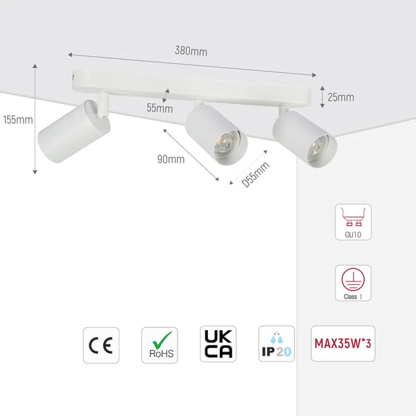 Tamaño y especificaciones técnicas del Foco Beam Cylinder GU10-172-03055