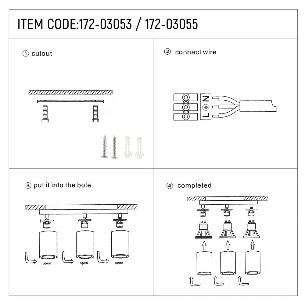 Manual del usuario para el Foco Cilindro Beam GU10-172-03055