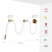 Size and technical specs of the Black and Bronze LED Wall Light 39345 3000K(TEKLED)-151-20086-151-20086