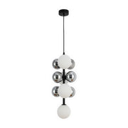 Chandelier TEKLED Black Chandelier 68100-10 Milky+Smoke Glass 10xG9(TEKLED)-159-18284--159-18284