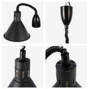 Lámpara colgante negra con tallo en espiral