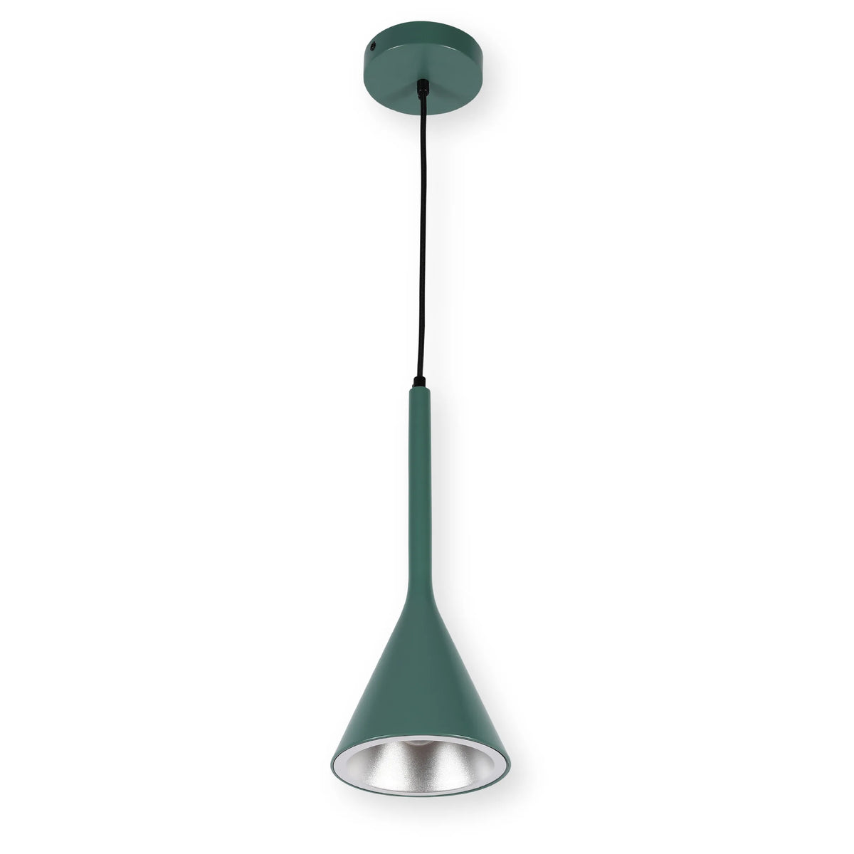 Lámpara colgante de techo de metal estilo nórdico moderno con forma de embudo, casquillo E27