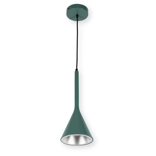 Lámpara colgante de techo de metal estilo nórdico moderno con forma de embudo, casquillo E27