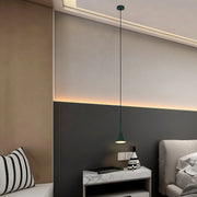 Lámpara colgante de techo de metal estilo nórdico moderno con forma de embudo, casquillo E27