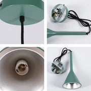 Lámpara colgante de techo de metal estilo nórdico moderno con forma de embudo, casquillo E27