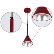 Lámpara colgante de techo de metal estilo nórdico moderno con forma de embudo, casquillo E27
