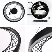 Lámpara Colgante Circular Negra con Diseño de Celosía - Opciones de Uno y Dos Aros