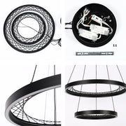 Lámpara Colgante Circular Negra con Diseño de Celosía - Opciones de Uno y Dos Aros