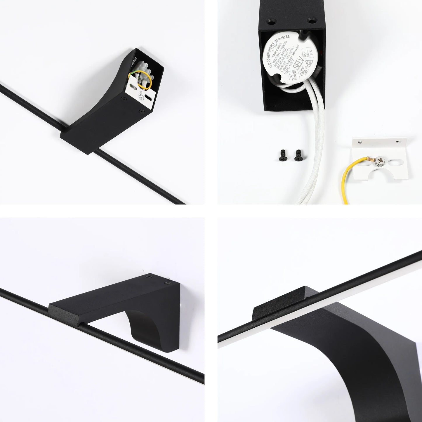 Aplique de Pared Lineal LED Negro IP20