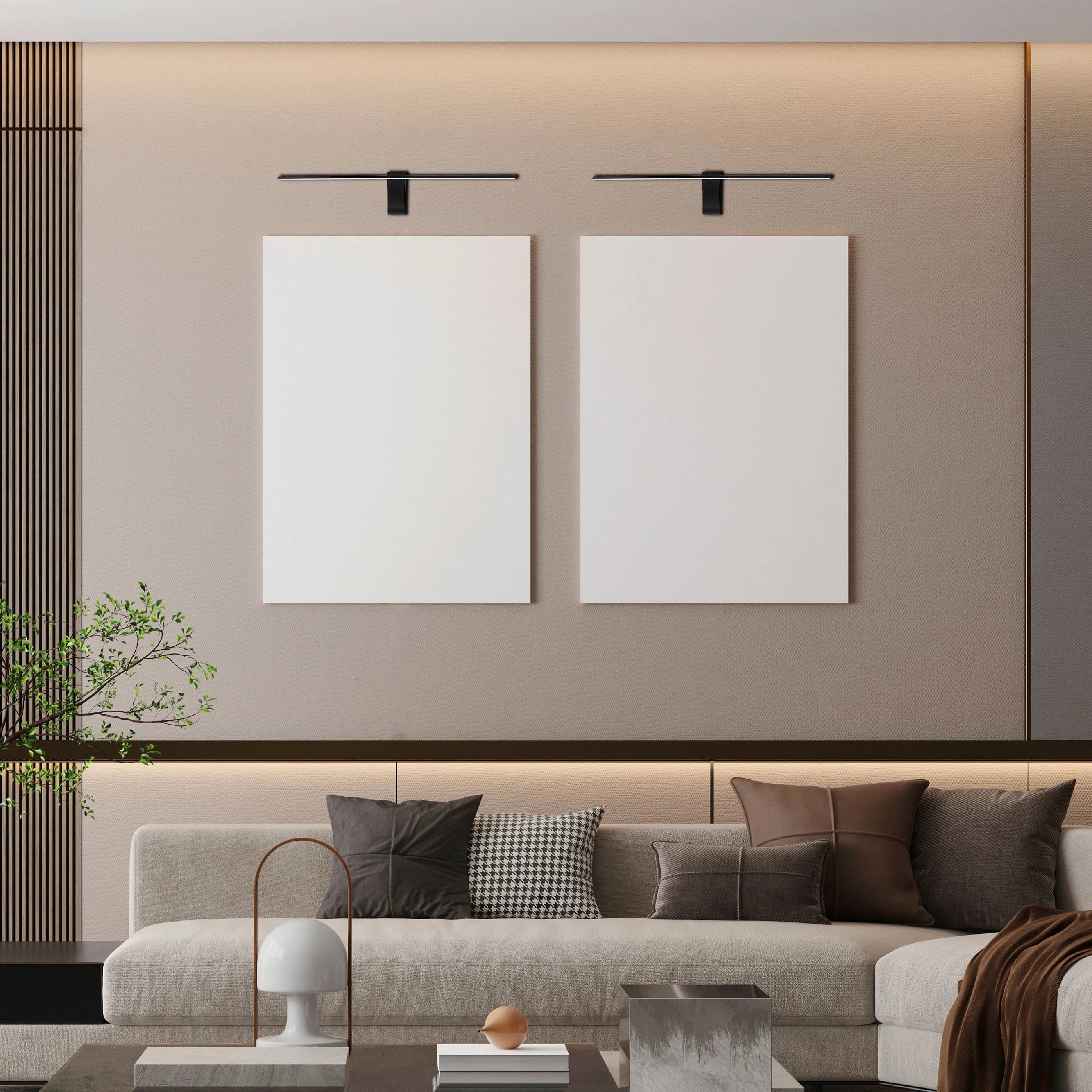 Aplique de Pared Lineal LED Negro IP20