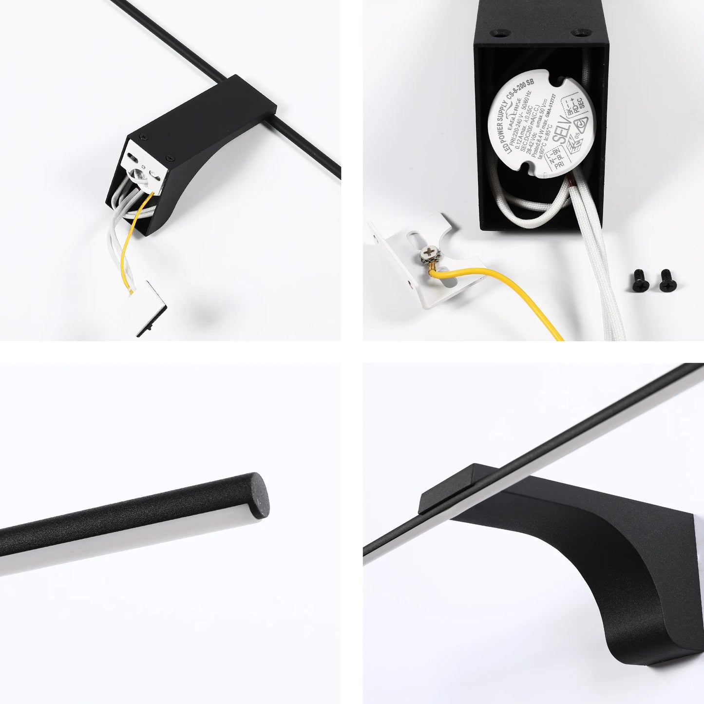 Aplique de Pared Lineal LED Negro IP20