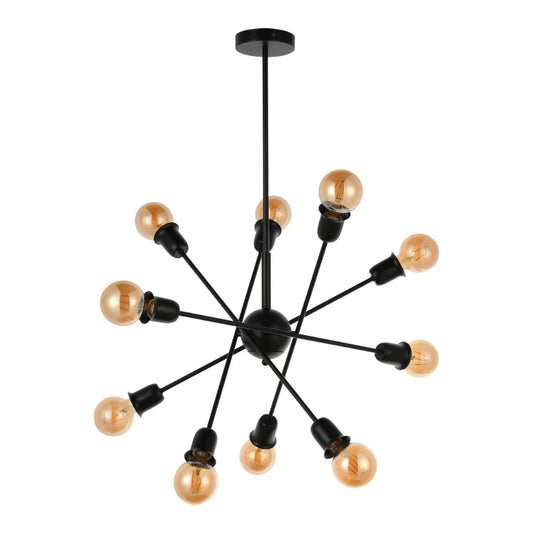 Lampara decorativa, Modelo 8610-10 10xE27 BLACK METAL (TEKLED)1sht