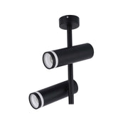 Lámpara de techo con focos gemelos en negro y blanco, portalámparas GU10