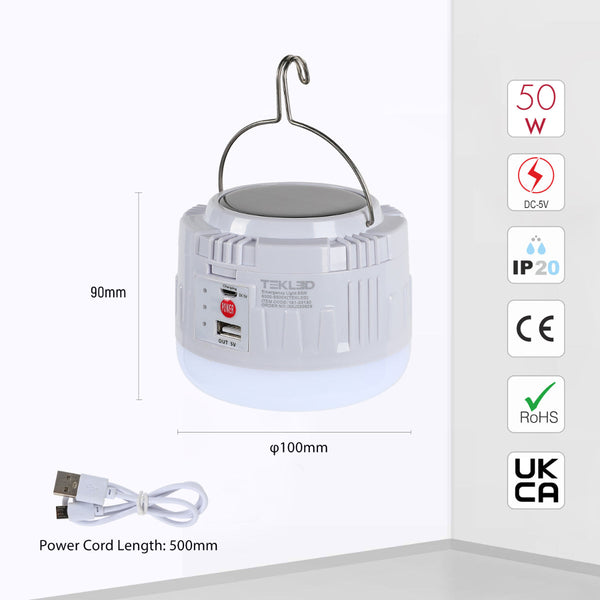 Lámpara de emergencia recargable solar, ideal para exteriores y decoración rústica; perfecta para camping y espacios al aire libre.