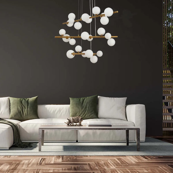 Chandelier TEKLED Bronze Chandelier 67029-24 Milky Glass 24xG9(TEKLED)-159-18270--159-18270