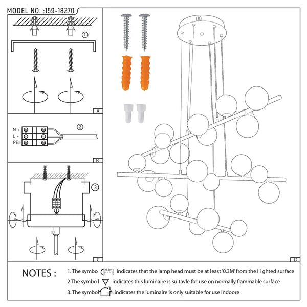 User manual for Bronze Chandelier 67029-24 Milky Glass 24xG9(TEKLED)-159-18270-159-18270