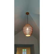 Antique Brass or Brown Gold Moroccan Style Dome Pendant Ceiling Light E27 - Antique Brass - Step used at entrance of the house 