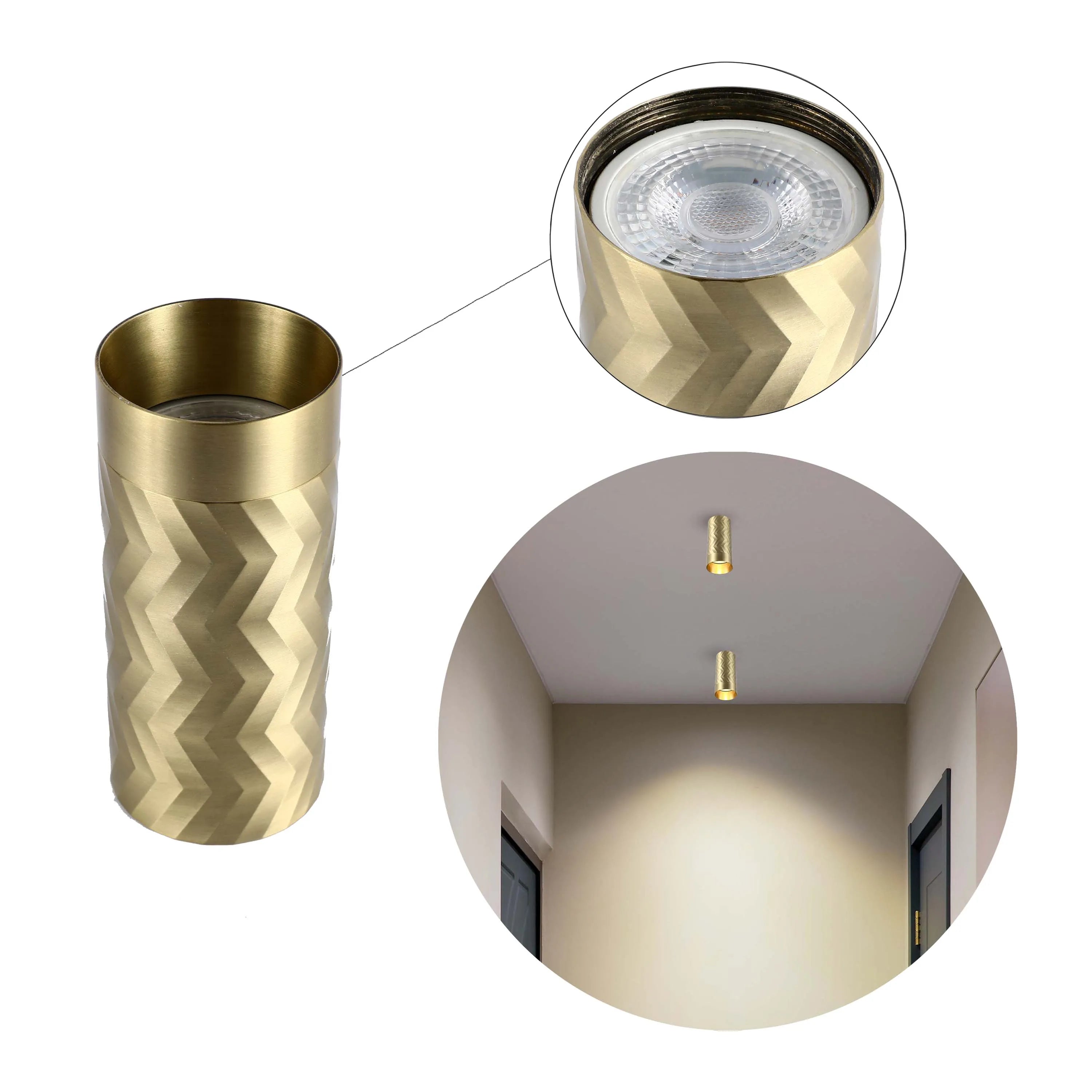 Downlight Chevron GU10 – Cilindro empotrado de 122 mm, regulable, máximo 50W