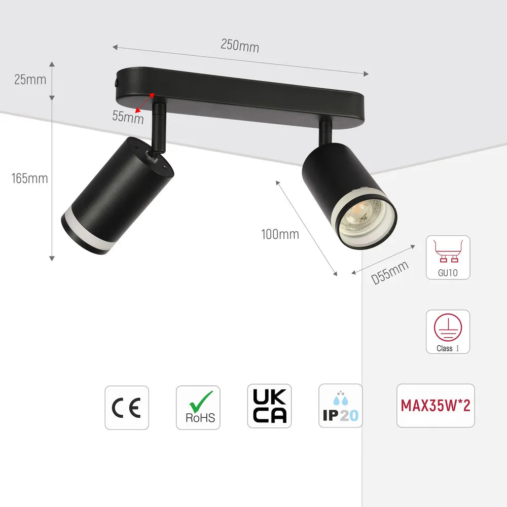 Tamaño y especificaciones técnicas del Foco Circular Glow GU10 Luminaria-172-03033