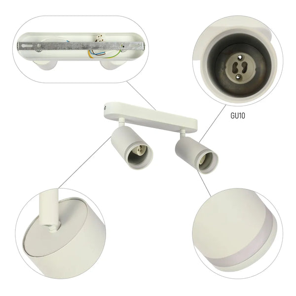 Plano cerrado de la Luminaria Circular Glow GU10 Spotlight-172-03035