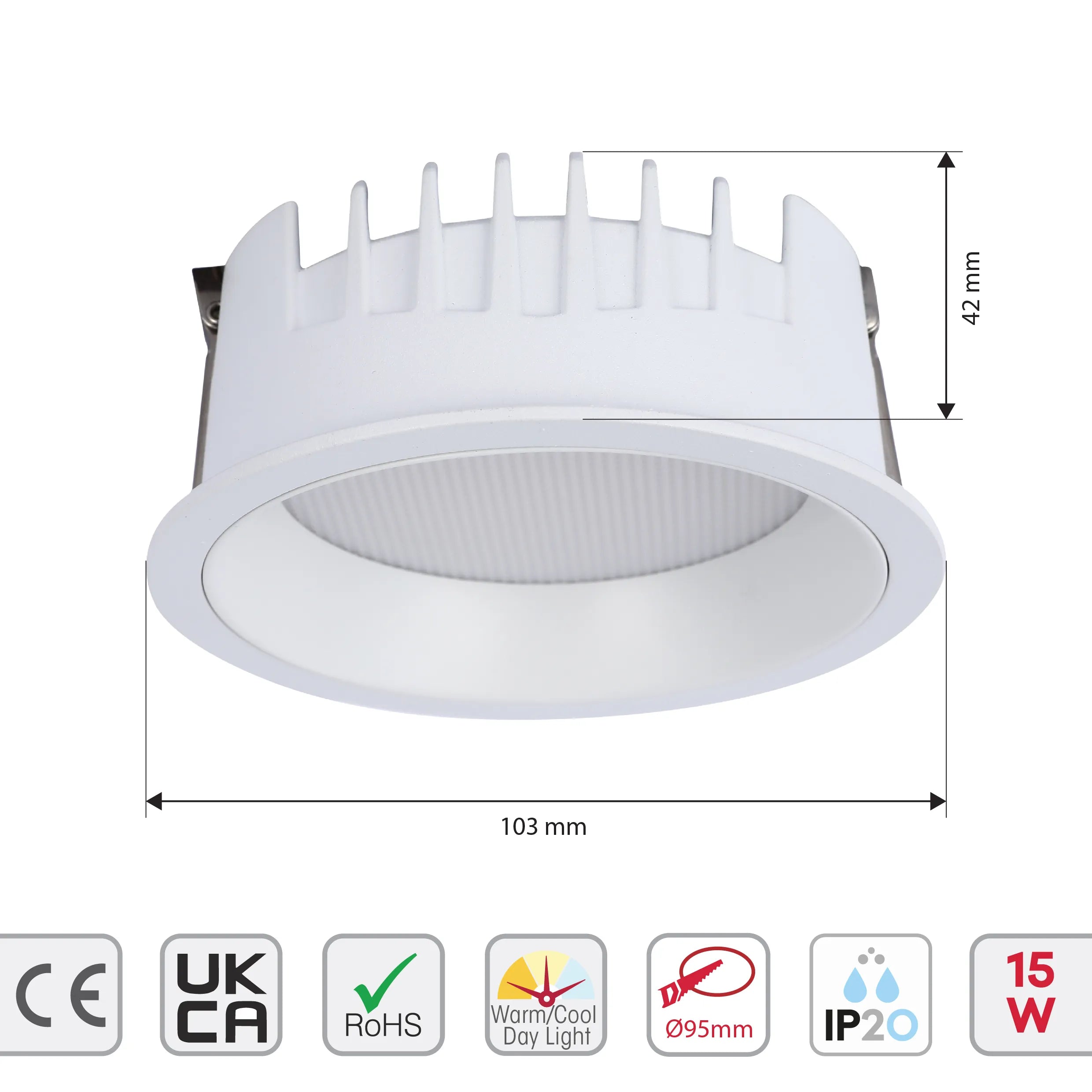 Downlight LED Empotrado Circular - Negro y Blanco - Varios Tamaños
