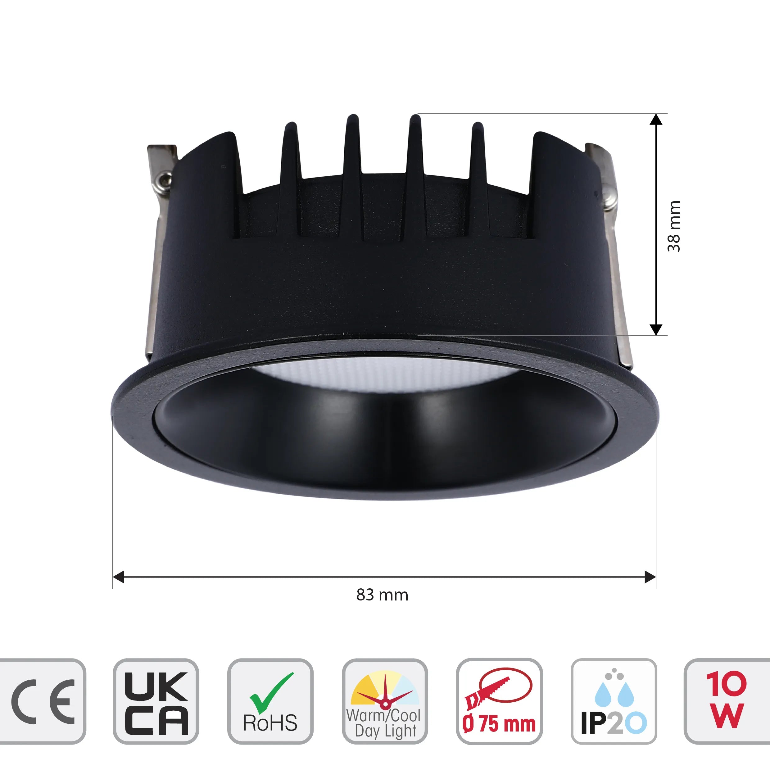 Downlight LED Empotrado Circular - Negro y Blanco - Varios Tamaños