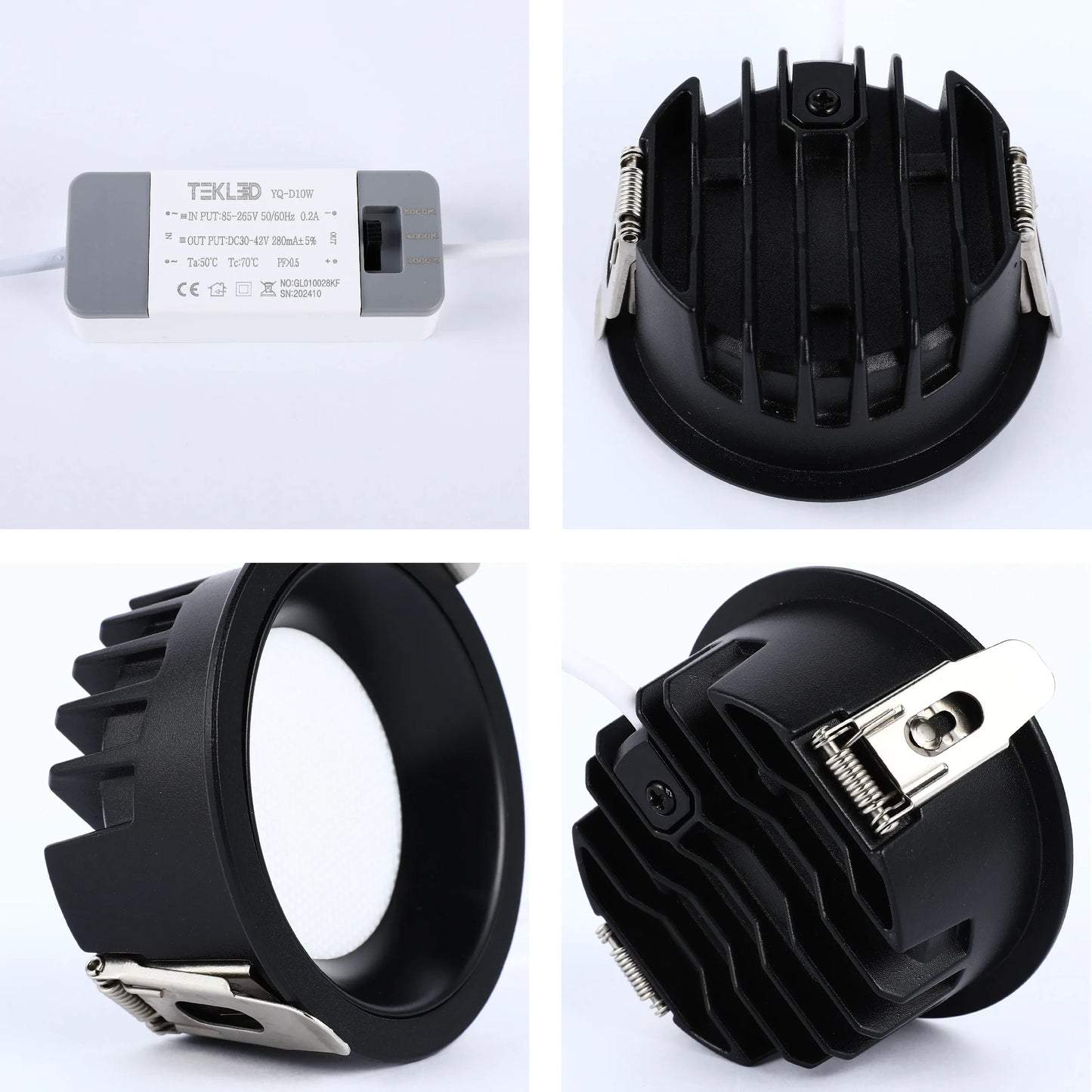 Downlight LED Empotrado Circular - Negro y Blanco - Varios Tamaños
