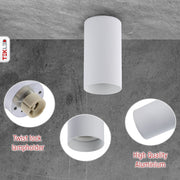 Tomas de cerca del Downlight Cilíndrico Blanco de Montaje Superficial con Ajuste GU10 | TEKLED 172-03022