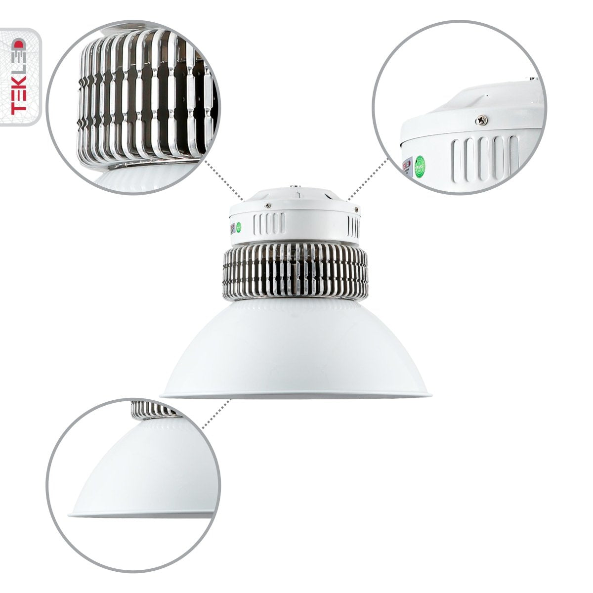 Close up shots of LED Radiator Highbay 100W Cool White 6000K IP20 | TEKLED 230-03560