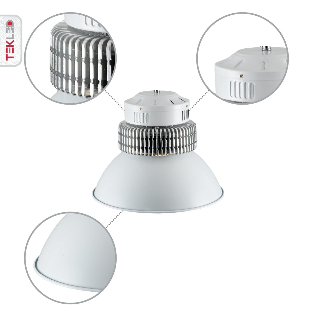 Close up shots of LED Radiator Highbay 150W Cool White 6000K IP20 | TEKLED 230-03565