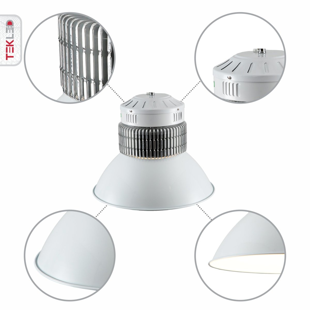 Close up shots of LED Radiator Highbay 200W Cool White 6000K IP20 | TEKLED 230-03570