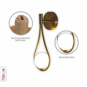 Close up shots of Opal Glass Gold Metal Globe Wall Light with G9 Fitting | TEKLED 151-19740