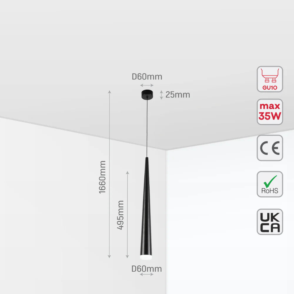 Cone Pendant Downlight GU10, Pendant Downlight, TEKLED 13