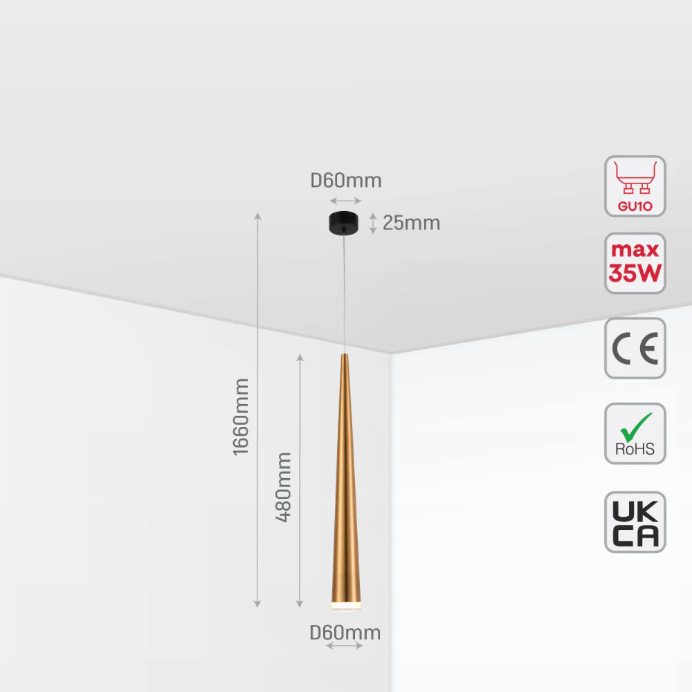 Cone Pendant Downlight GU10, Pendant Downlight, TEKLED 15