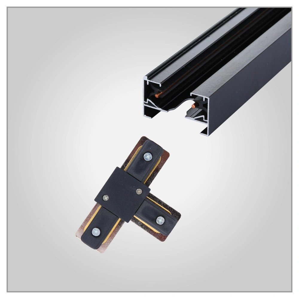 Main image of Connector for Track for 2 Conductor Tracklight adaptors T - tee Black 175-15236