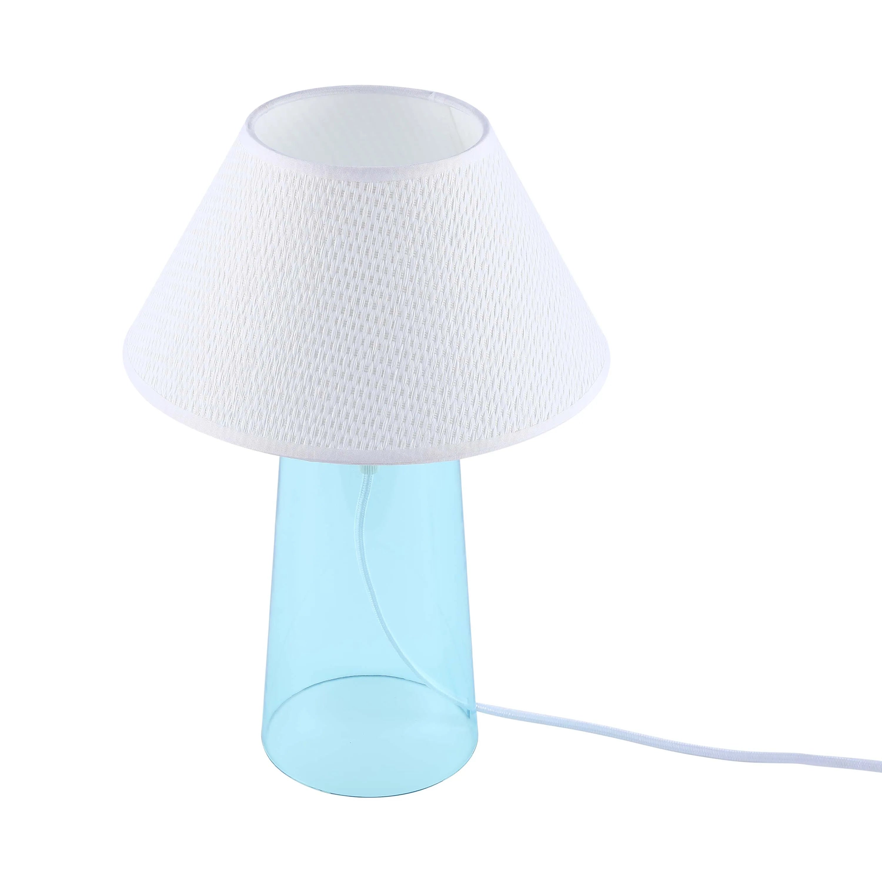 Lámpara de mesa cónica con pantalla de tela - Casquillo E27, regulable, diámetro de 245 mm