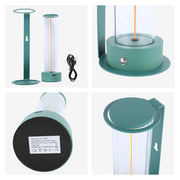 Lámpara de mesa LED inalámbrica con atenuación táctil - Blanco cálido 2600K, recargable, aluminio y vidrio