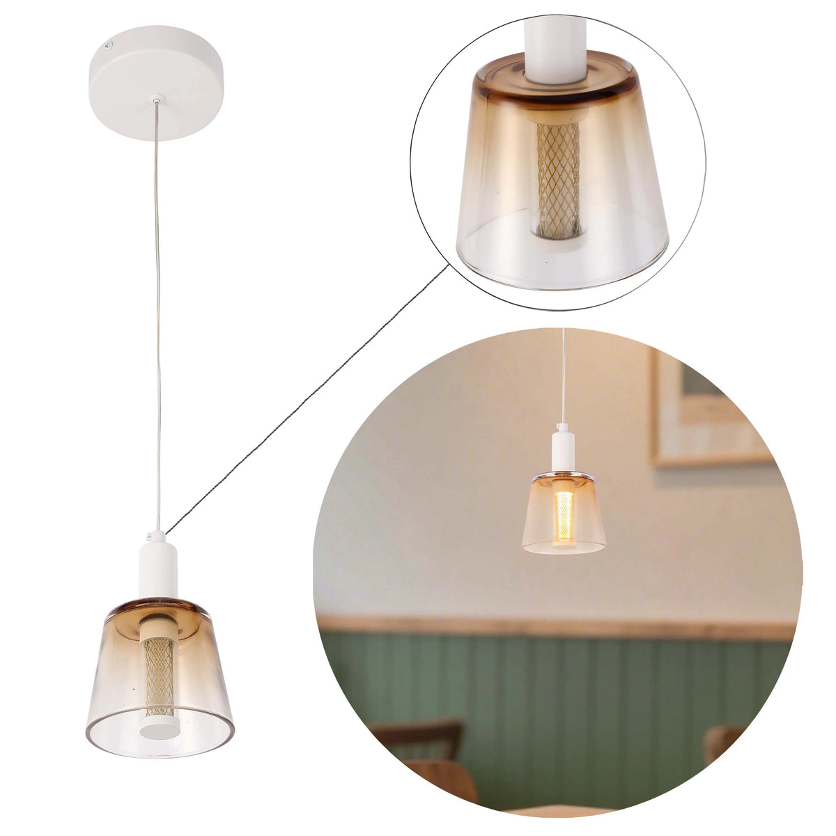 Lámpara LED Lampara Colgante J wattsD0344-1B Color Blanco 3 watts 3000K