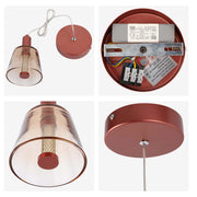 Lámpara LED Lampara Colgante J wattsD0344-1B Burgundy 3 watts 3000K
