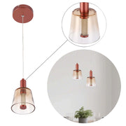 Lámpara LED Lampara Colgante J wattsD0344-1B Burgundy 3 watts 3000K