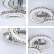 Lámparas de techo LED con cristal - Diseños floral, doble anillo, doble cuadrado, anillo cuádruple