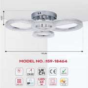 Lámparas de techo LED con cristal - Diseños floral, doble anillo, doble cuadrado, anillo cuádruple