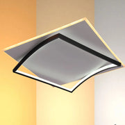 Lámpara de Techo LED con Marco Curvo, CCT, 42W, Montaje al Ras