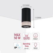 Colección de luces con diseño cilíndrico de malla