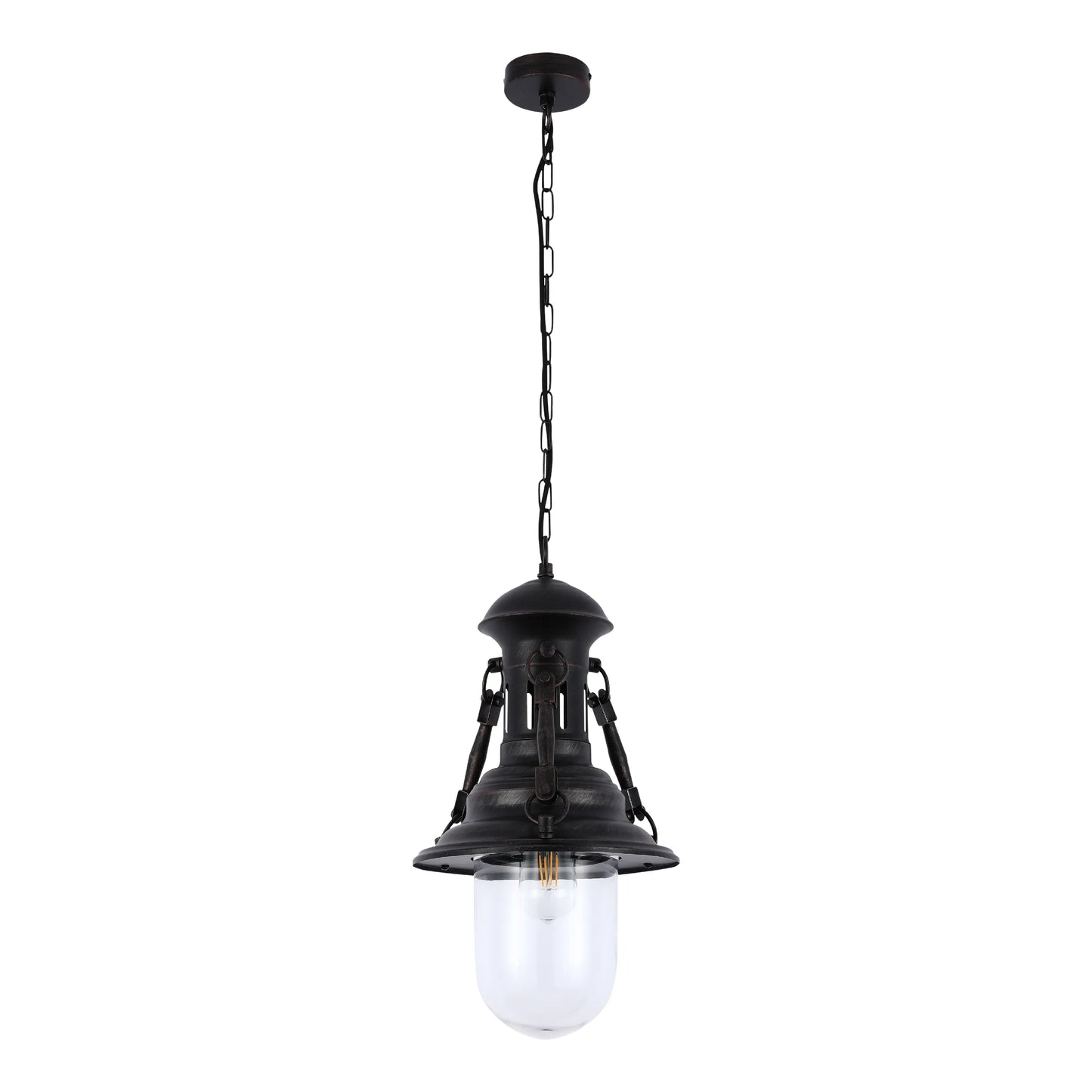 Lámpara Colgante Vintage Industrial con Cúpula Negra E27