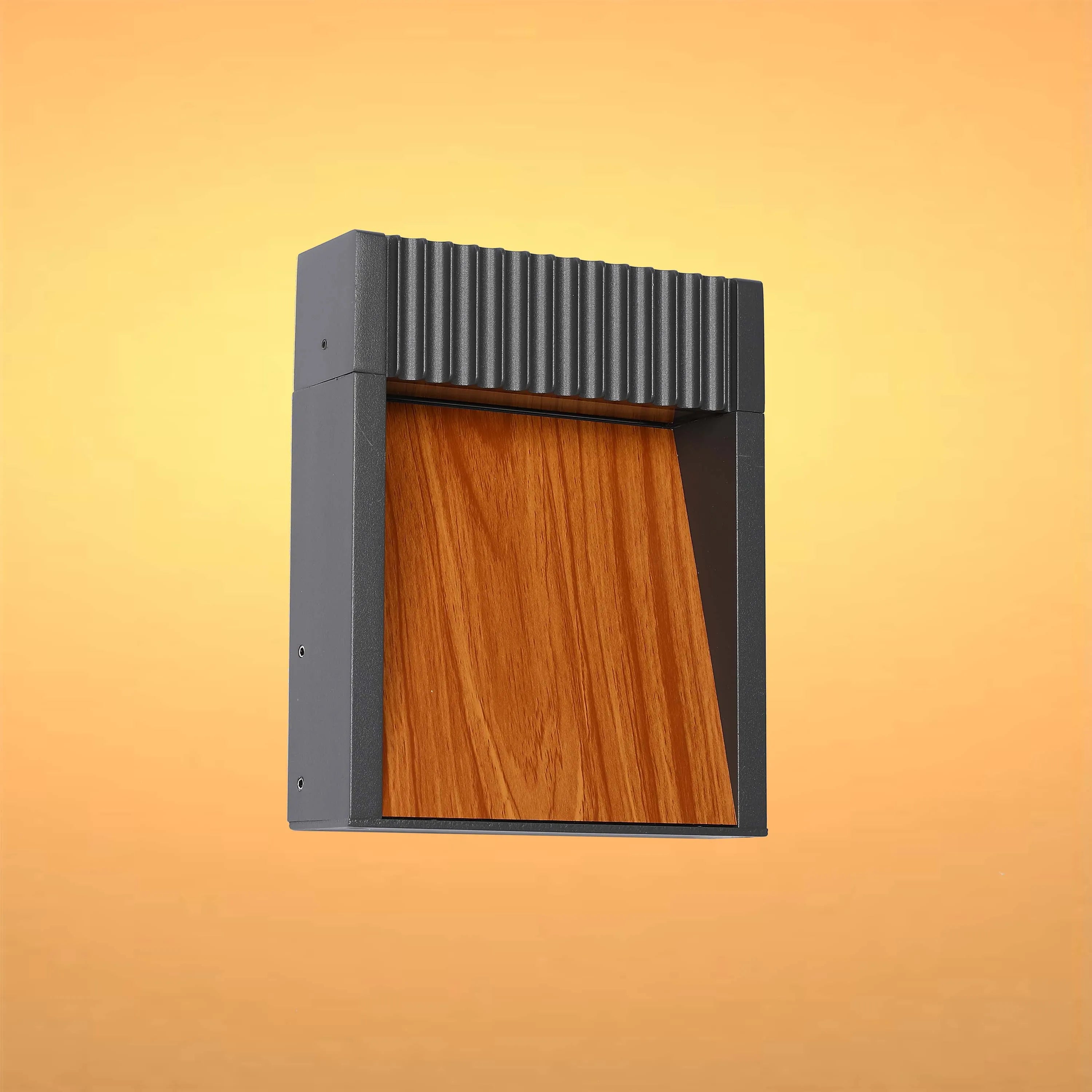 Lámpara de pared para exterior efecto madera color gris oscuro