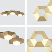 Detailed shots of Honeycomb Gold Opal Contemporary Modern Triple Wall Light 17W 4000K Natural Cool White | TEKLED 158-19820