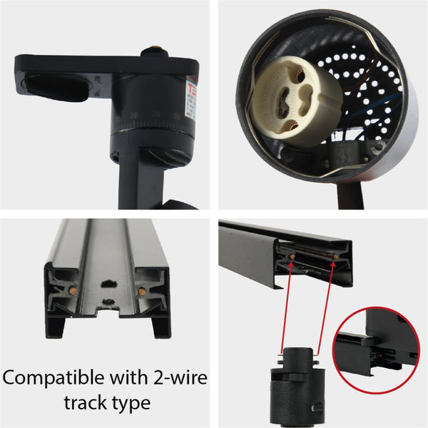Detailed shots of Diecast Tracklight Spotlight Single Line GU10 Black | TEKLED 174-03991