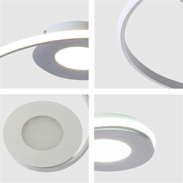 Detailed shots of LED Spiral White Finishing 30W CCT Change Dimmable Contemporary Nordic Scandinavian Flush Ceiling Light with Remote Control | TEKLED 154-17266