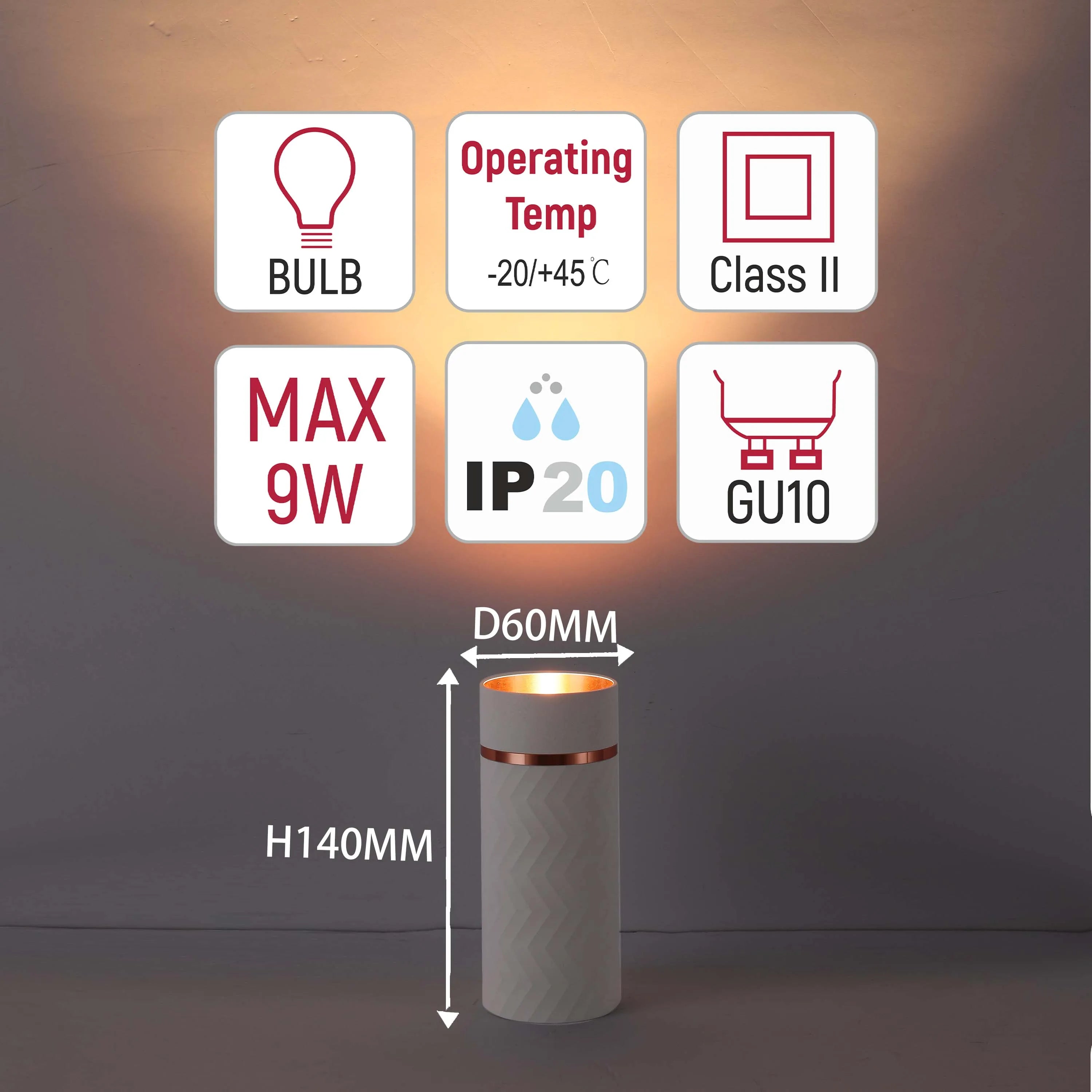 Luz empotrada de techo con patrón de diamante